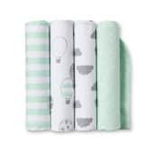 Flannel Baby Blanket In the Clouds 4pk – Cloud Island™ Green