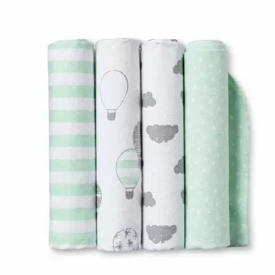 Flannel Baby Blanket In the Clouds 4pk – Cloud Island™ Green