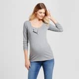 Maternity Long Sleeve Nursing Henley | Maternity Tops