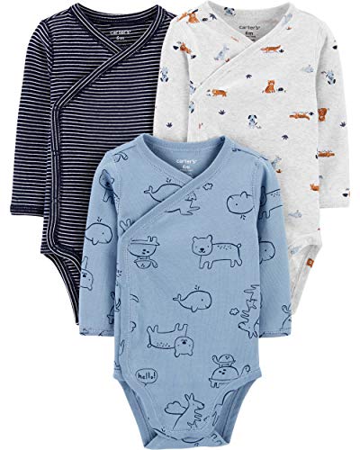 Side Snap Cotton Bodysuits | Baby 3 Pack Printed Side Snap Bodysuits