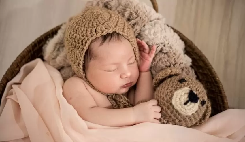 sleeping baby crib