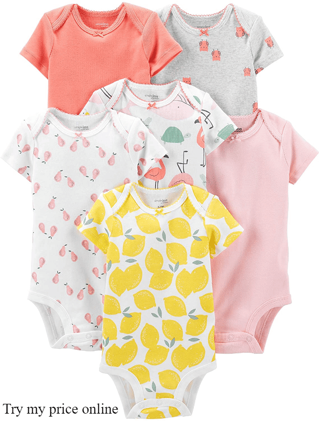 Simple joys by carter's girls 6 pack short sleeve bodysuit