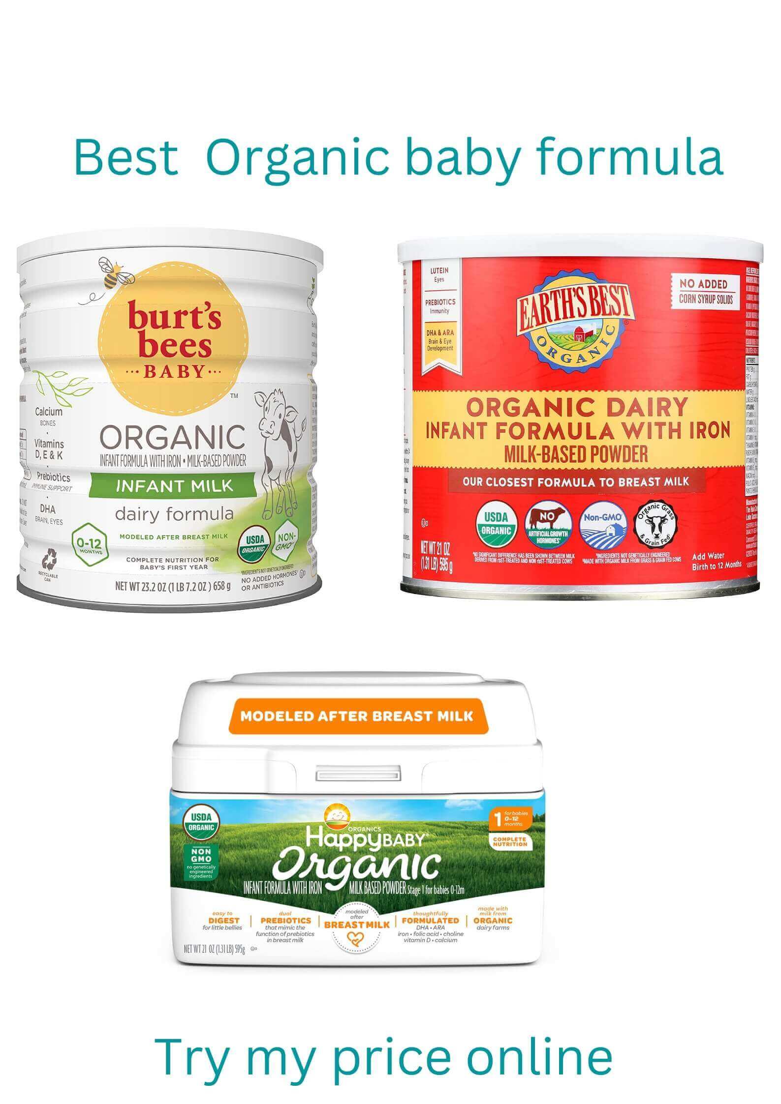 Organic baby formula